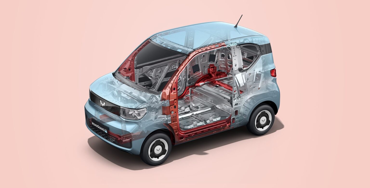 Khung thép cường lực của xe Wuling Hongguang Mini EV