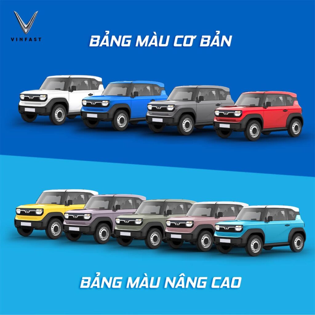 bảng màu ngoại thất vf3 - evcarvietnam.vn