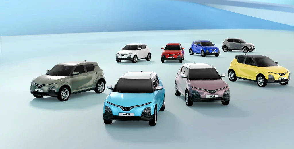 bảng màu sơn xe vinfast vf5 - evcarvietnam.vn